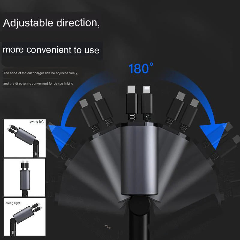 4 in 1 Retractable Charger portable